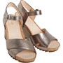 Clarks Dames Flex Sun Sleehak Sandalen Metallic