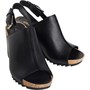 Clarks Dames Flex Stitch Sleehak Sandalen Zwart