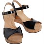 Clarks Womens Annadel Mystic Wedge Sandals Black Patent