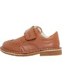 Clarks Infant Comet Long Strap Brogue Shoes Wide Fit Tan