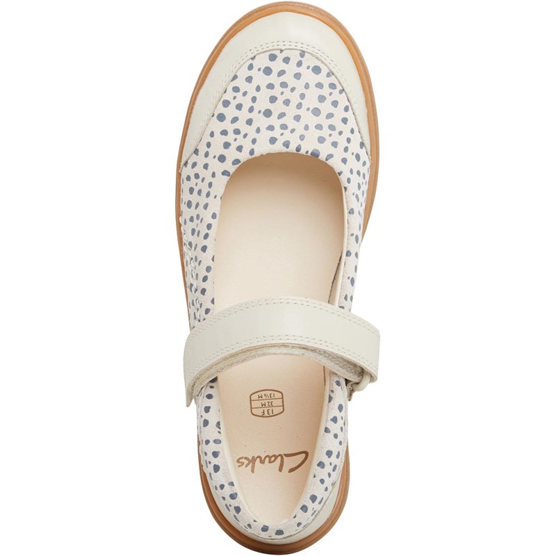 Clarks Junior Flash Stride Leather Mary Jane Shoes Cotton