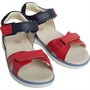Clarks Junior Boys Roam Scale Leather Sandals Navy/Red