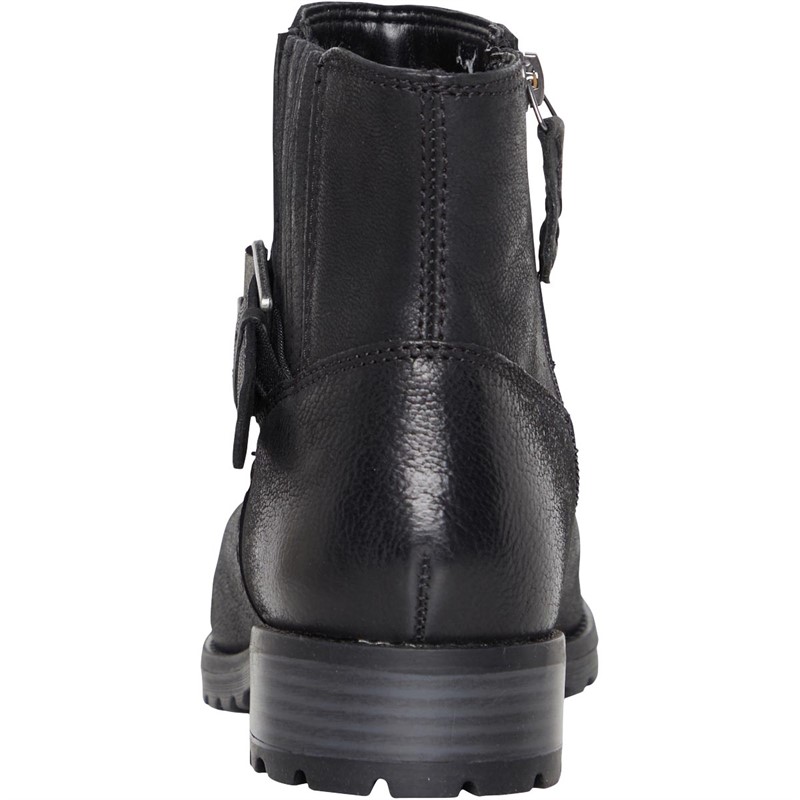 Clarks Womens Standard Fit Clarkwell Strap Boots Black
