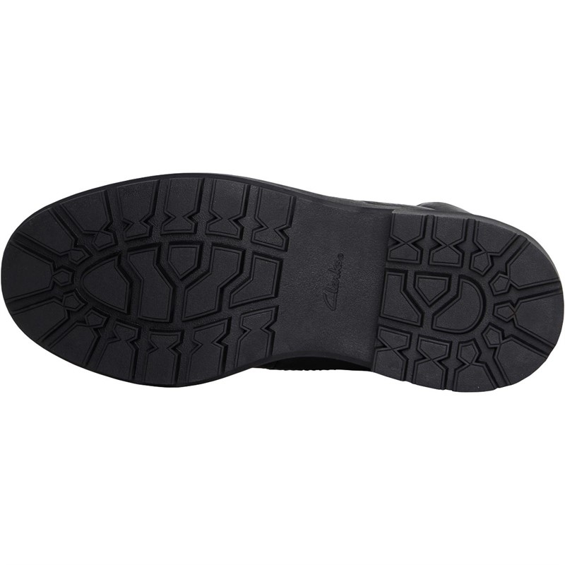 Clarks Mens Craftdale 2 Mid Boots Black Leather
