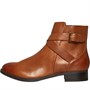 Clarks Womens Hamble Buckle Ankle Boots Dark Tan Leather