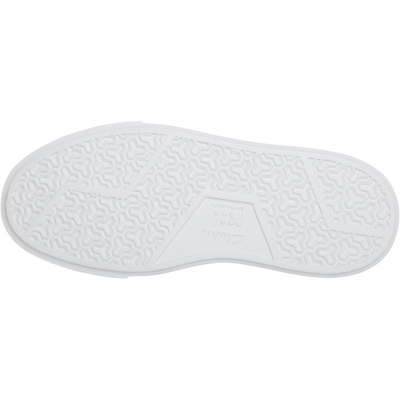 Clarks Womens Standard Fit Hero Lite Slip On Trainers White Leather