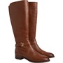 Clarks Womens Hamble High Knee High Boots Dark Tan Leather