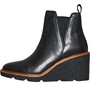 Clarks Womens Clarkford Top Wedge Chelsea Boots Black Leather