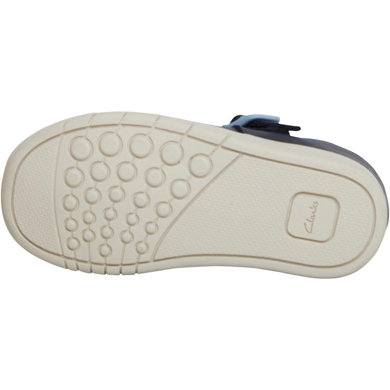 Clarks Infant Girls Standard Fit Crazy Tale First T-Bar Shoes Navy