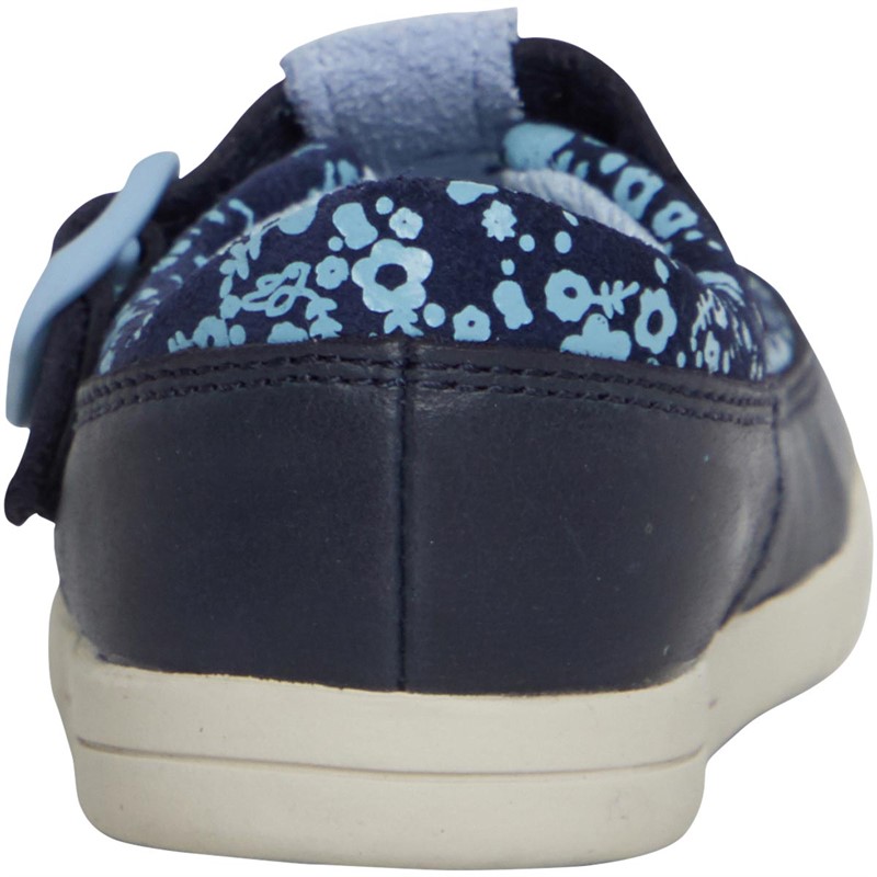 Clarks Infant Girls Standard Fit Crazy Tale First T-Bar Shoes Navy