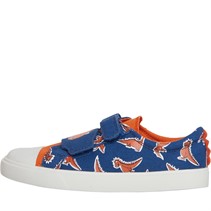 Clarks Boys Standard Tricer Roar Canvas Shoes Ink Blue