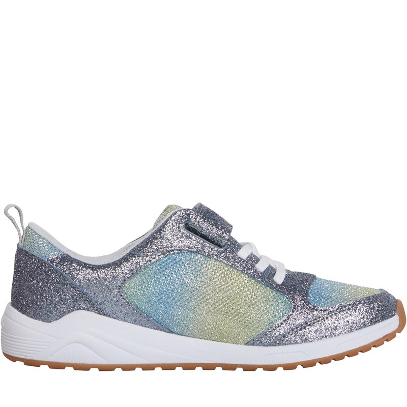Clarks Girls Standard Fit Aeon Sparkle Trainers Pewter