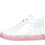 Clarks Infant Girls Flare Shell Hi-Top Trainers White Leather