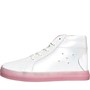 Clarks Girls Flare Shell Hi-Top Trainers White Leather