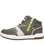 Clarks Boys Wide Fit Fawn Peak Hi-Top Trainers Grey Combi Leather