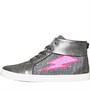 Clarks Girls City Myth Hi-Top Trainers Pewter Leather