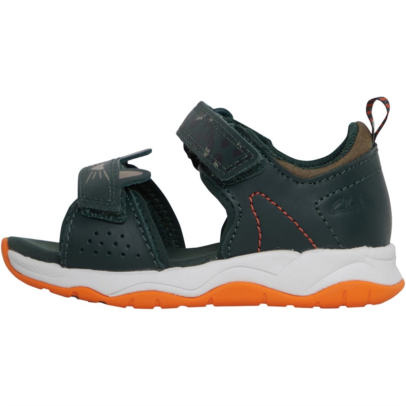 Clarks Sandales Infant Wide Fit Clowder Print Garçon Kaki