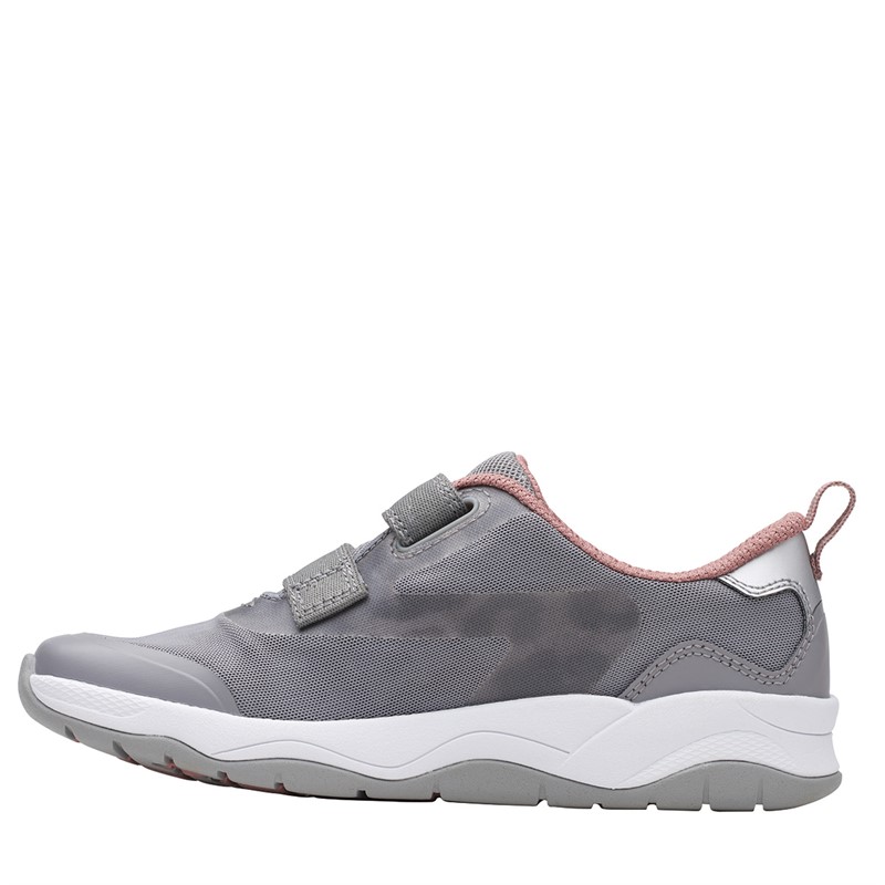 Clarks Basket de course Fille Gris synthétique