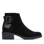 Clarks Damen Memi Schnallen Stiefel Schwarz Wildleder