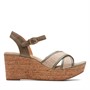 Clarks Sandales Elleri prune en cuir olive Femme