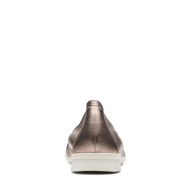 Clarks Dames Jenette Ease Schoenen Metallic Leder