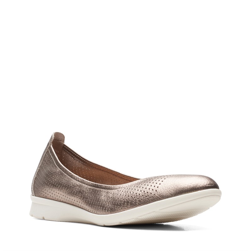 Clarks Dames Jenette Ease Schoenen Metallic Leder