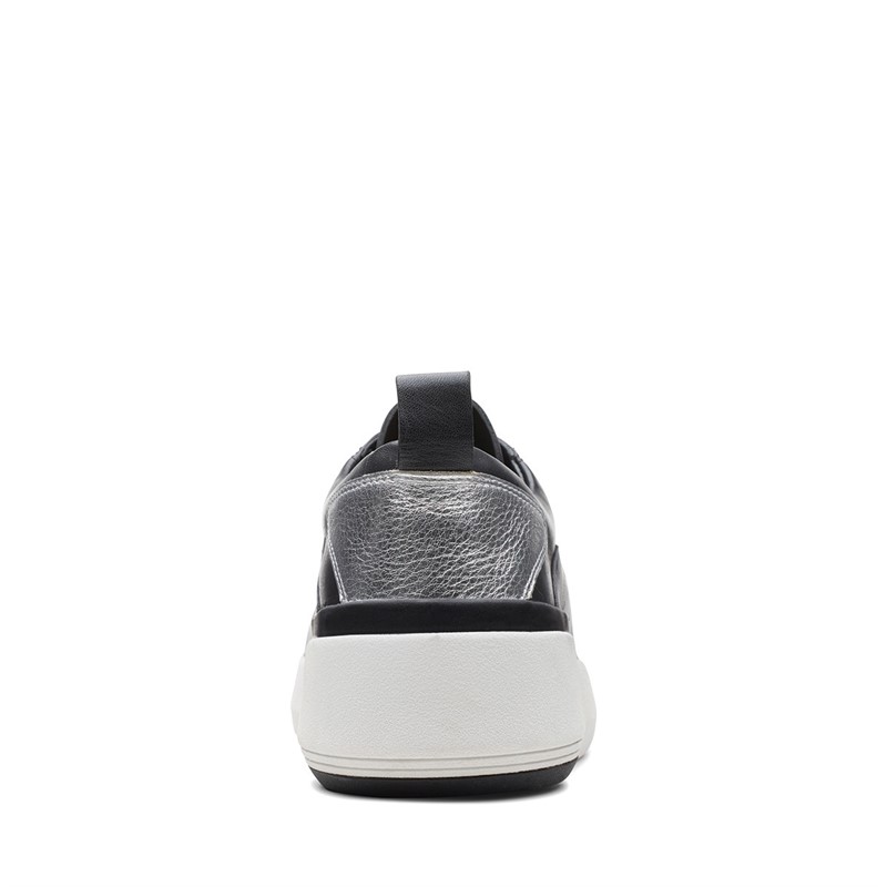 Clarks Dame Tri Flash Lace Sneakers Sort Kombineret Læder