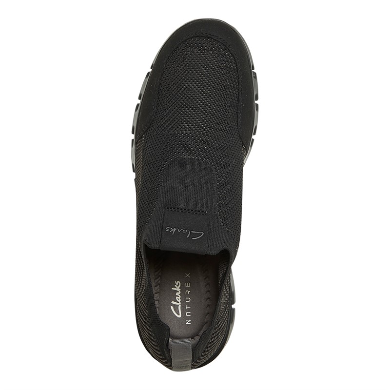 Clarks Mens Nature X Ease Slip On Shoes Black Combi