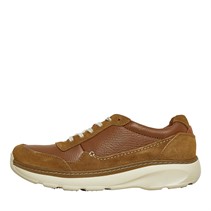 Clarks Mens Chartlite Move Shoes Dark Tan Lea