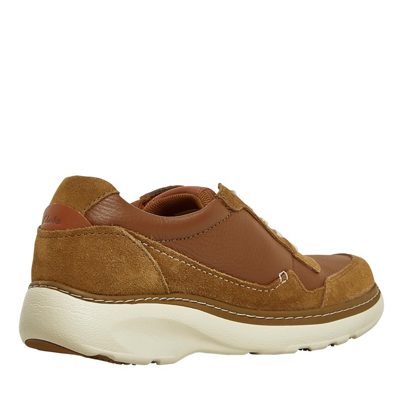 Clarks Mens Chartlite Move Shoes Dark Tan Lea