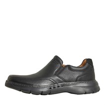 Clarks Mens Un Brawley Step Shoes Black Leather