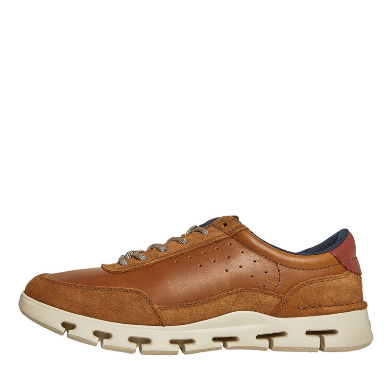 Clarks Mens Nature X One Shoes Dark Tan Lea