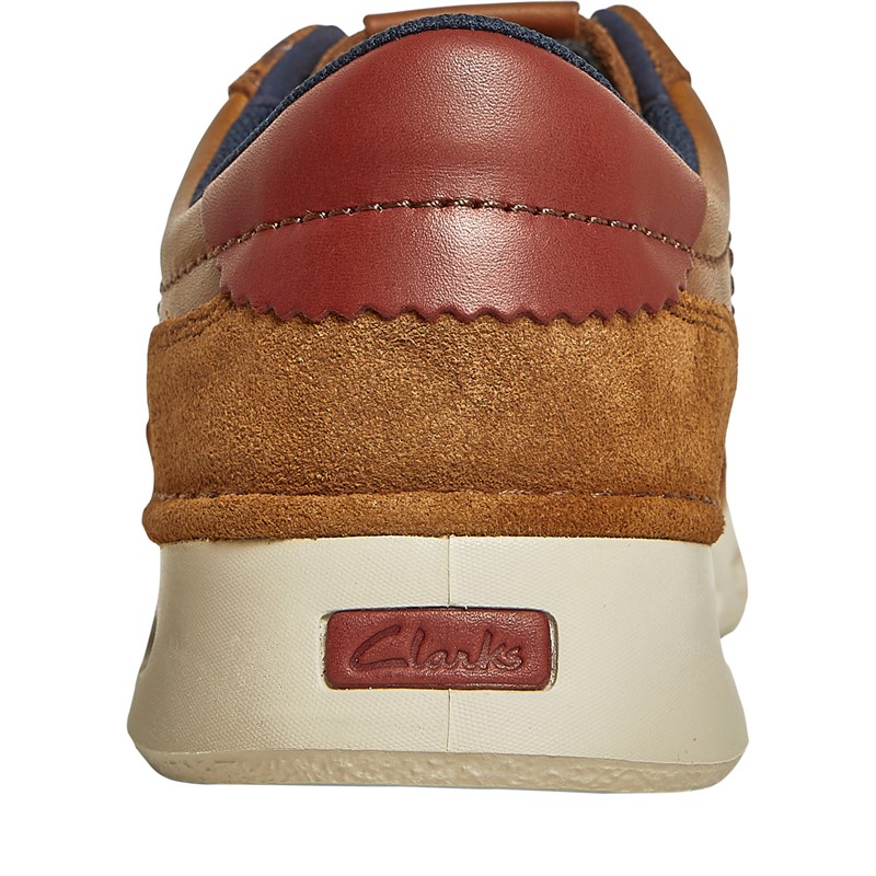 Clarks Mens Nature X One Shoes Dark Tan Lea