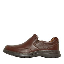 Clarks Mens Un Brawley Step Shoes Mahogany Leather