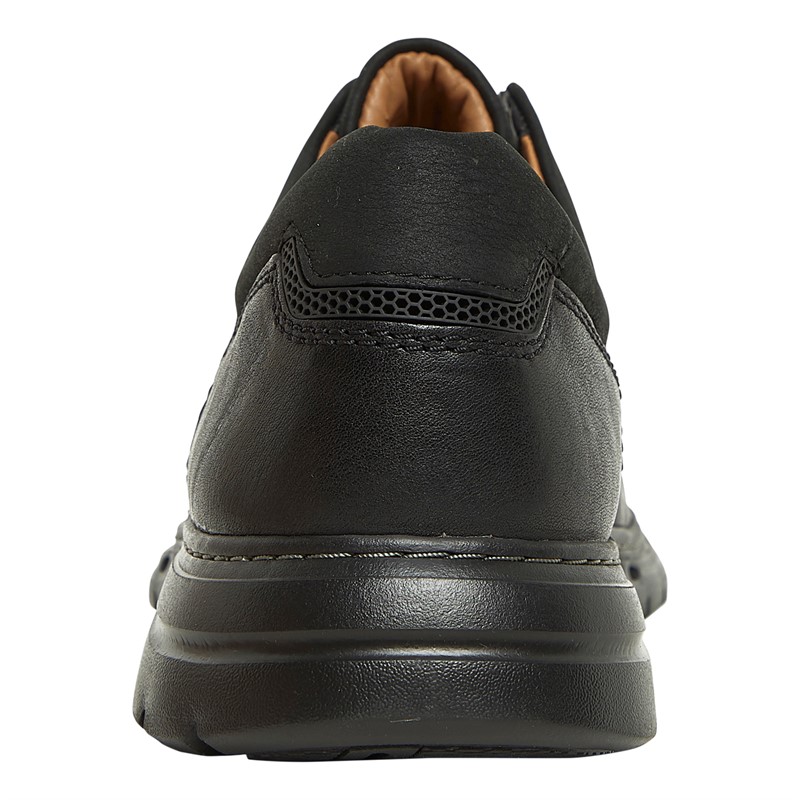 Clarks Mens Un Brawley Lace Shoes Black Leather