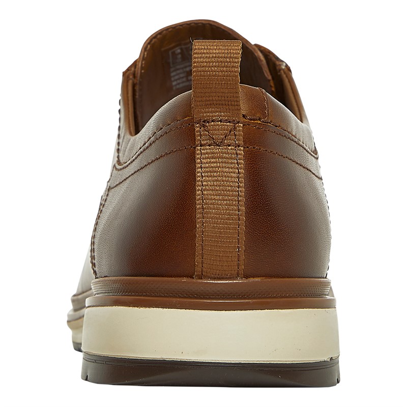 Clarks Mens Chantry Lo Shoes Dark Tan Lea