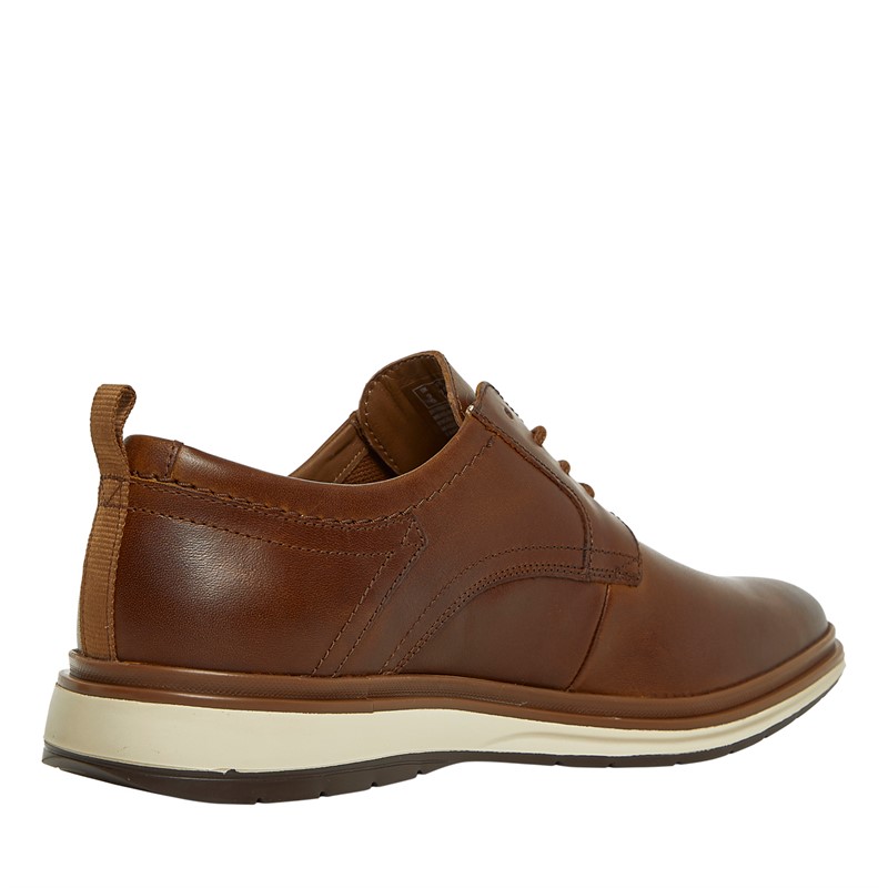 Clarks Mens Chantry Lo Shoes Dark Tan Lea