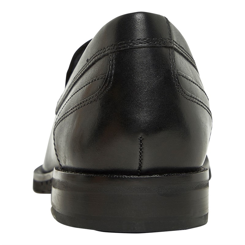 Clarks Mens Un Hugh Step Loafers Black Leather