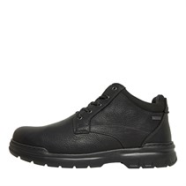 Clarks Mens Rockie Mid Goretex Wide Fit Shoes Black Leather