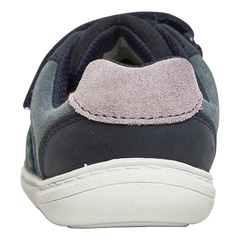 Clarks Infant Girls Flash Band Wide Fit Trainers Navy Leather