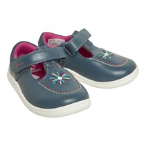 Clarks Infant Girls Crest Prom Wide Fit Shoes Dark Blue Lea