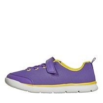 Clarks Junior Girls Hoop Run Wide Fit Trainers Purple Synthetic