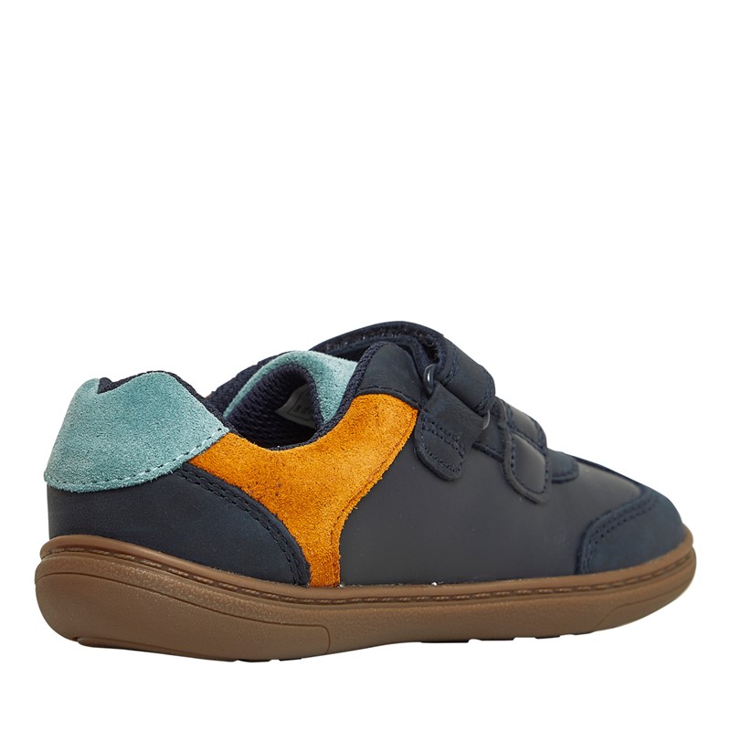 Clarks Infant Boys Flash Den Wide Fit Trainers Navy Combi