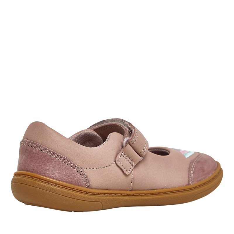 Clarks Infant Girls Flash Prize Wide Fit Shoes Dusty Pink