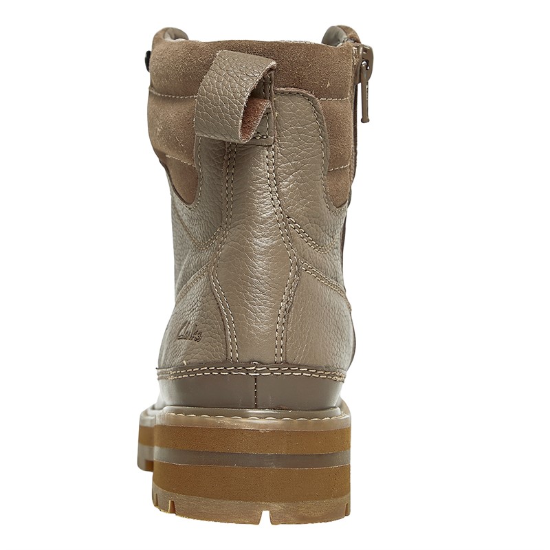 Clarks Girls Prague Style Boots Pebble Combi