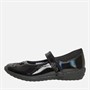 Clarks Girls Vibrant Trail E-Fit Mary Jane Shoes Black Patent
