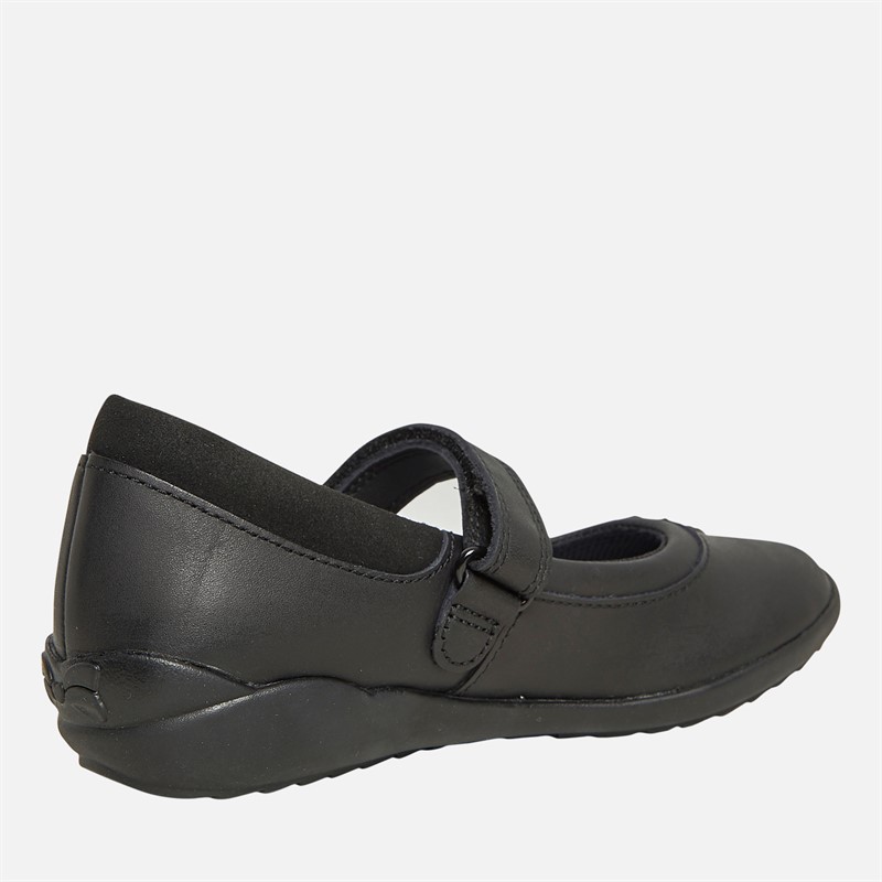 Clarks Girls Vibrant Trail F-Fit Mary Jane Shoes Black