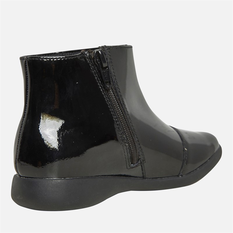 Clarks Girls Etch Trail Pokemon F-Fit Ankle Boots Black