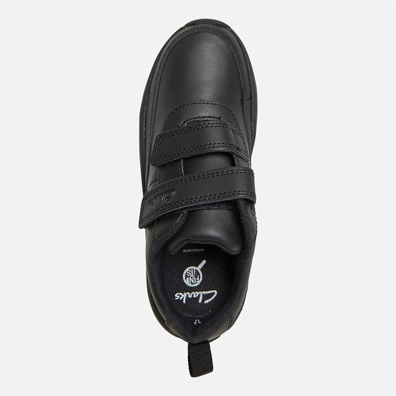 Clarks Kids Vibrant Glow F-Fit Dual Strap Shoes Black