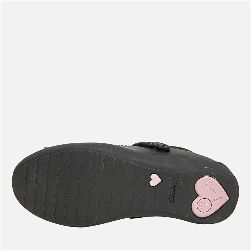 Clarks Girls Vibrant Trail G-Fit Mary Jane Shoes Black
